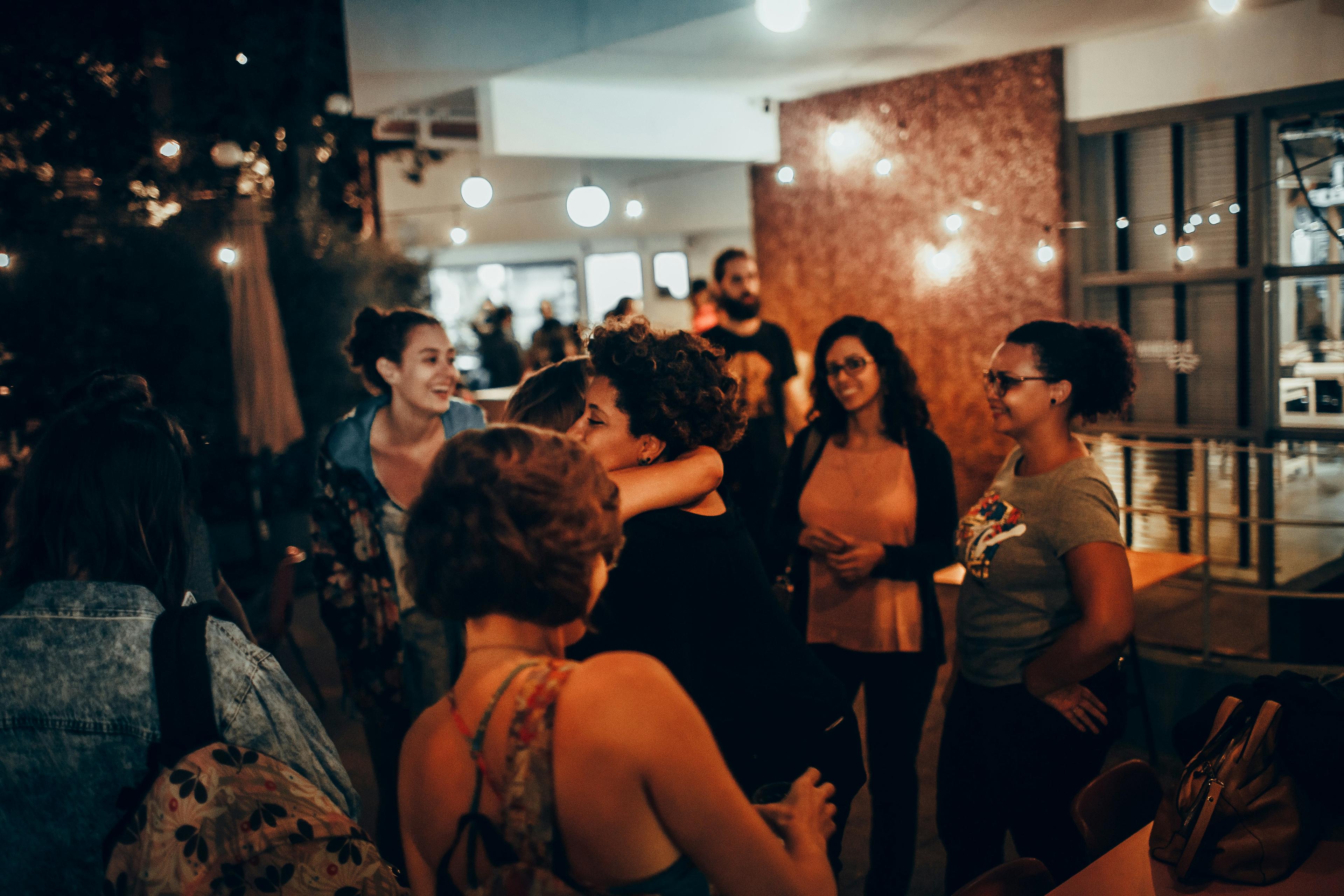Friends celebrating at a nightlife venue