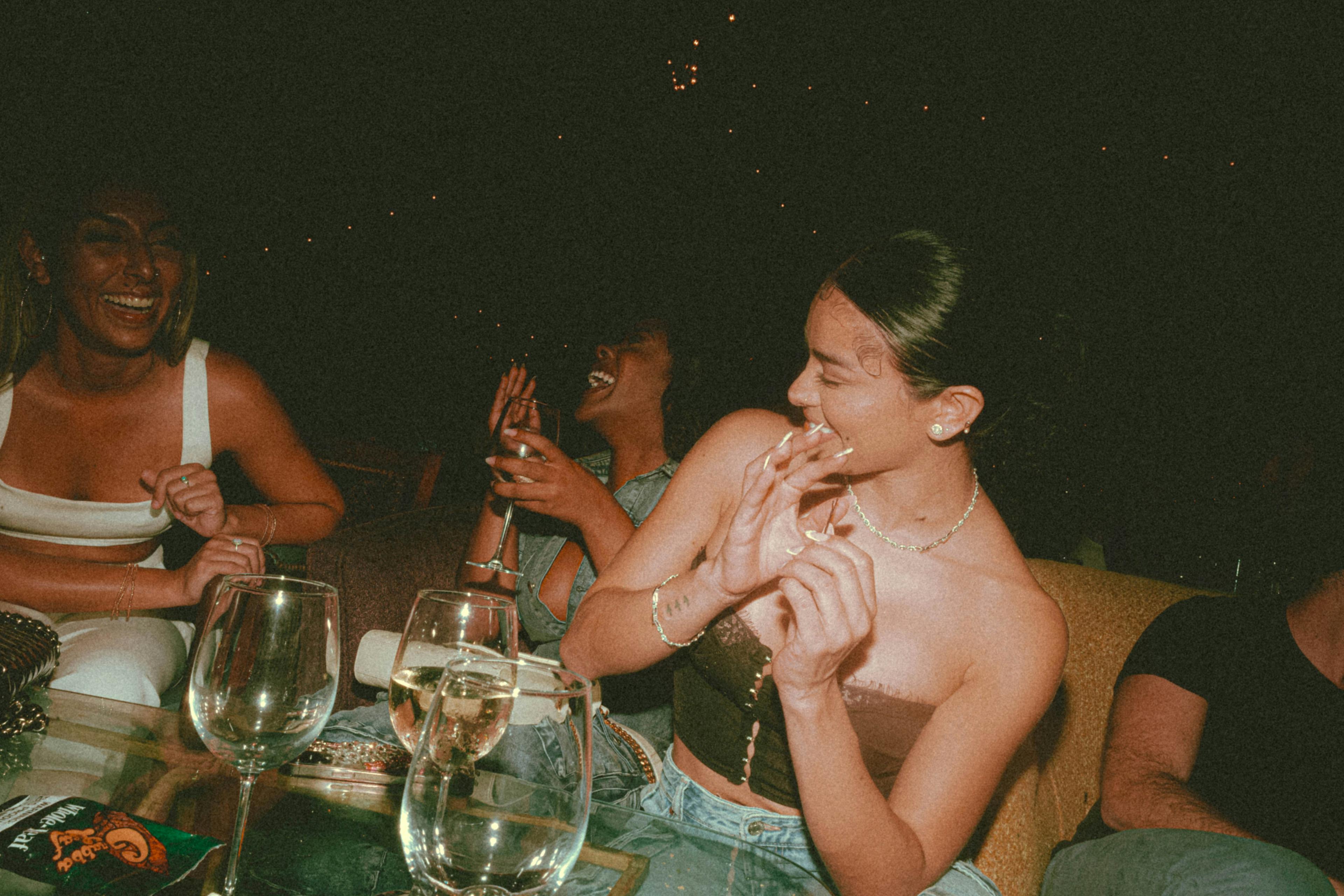 Friends celebrating at a nightlife venue